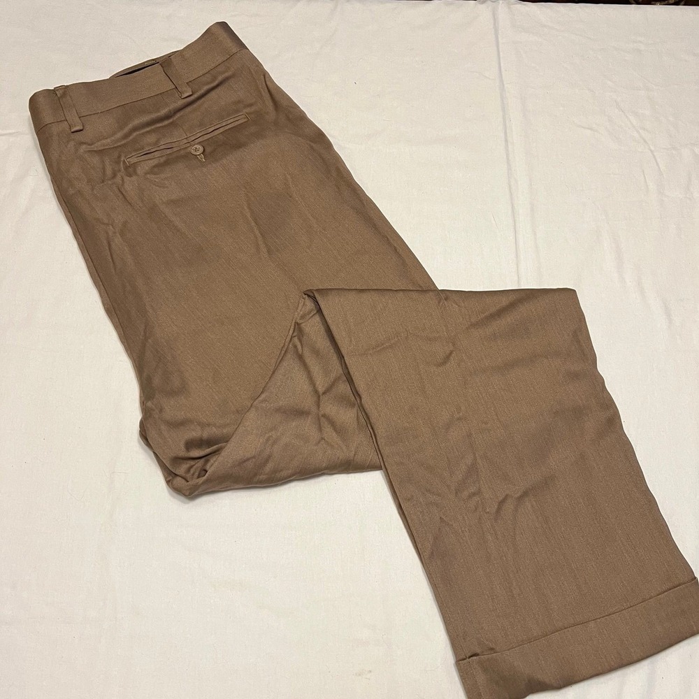 GS Brown Pleated Dress Pants Size 42/32 (2657)